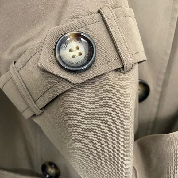 Calvin Klein Double-Breasted Hooded Trench Coat with Wool-Blend Liner - Picture 3 of 11